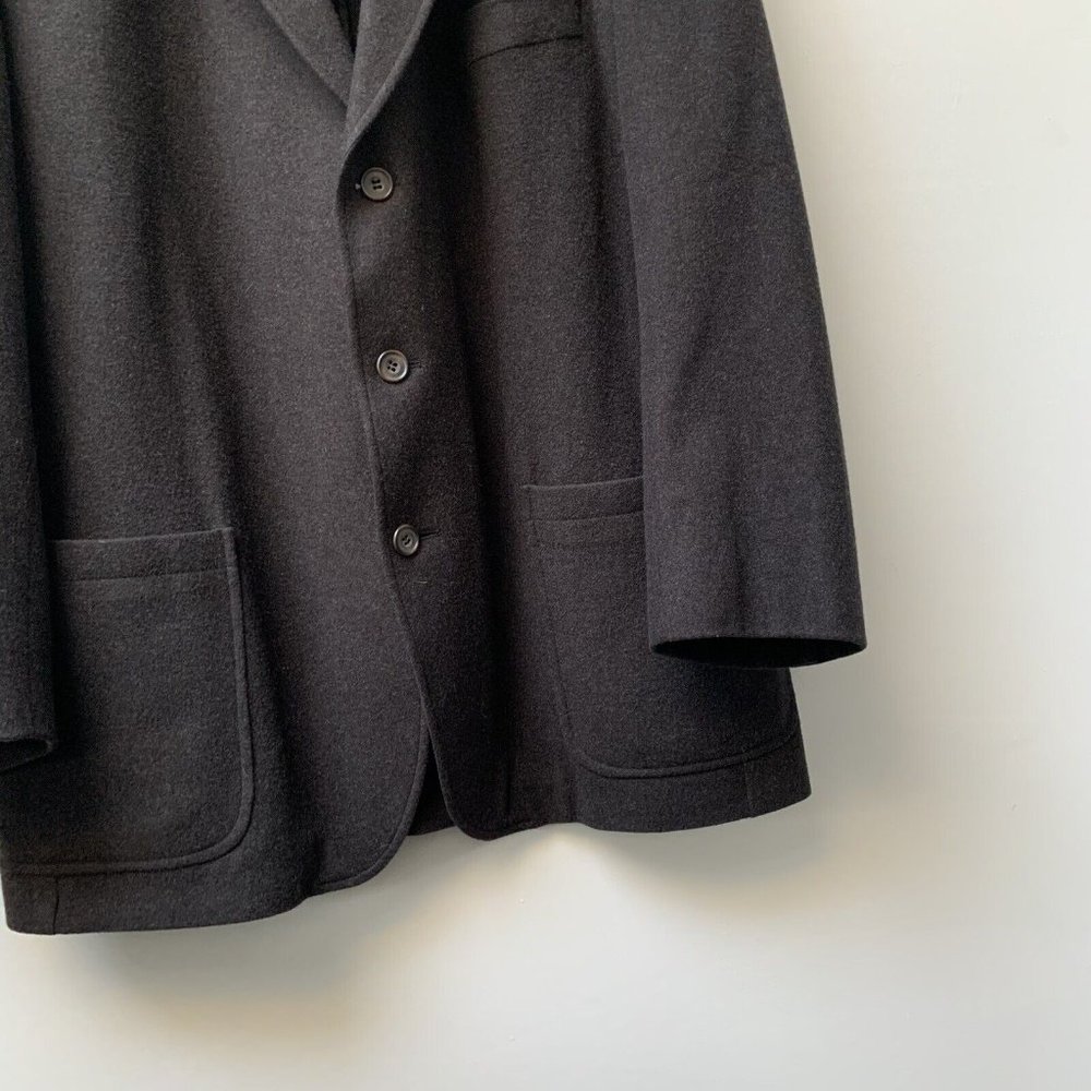 009 - Hackett London Coat Jacket Size 46 Regular Dark Brown Pure Wool Unlined - Picture 3 of 8
